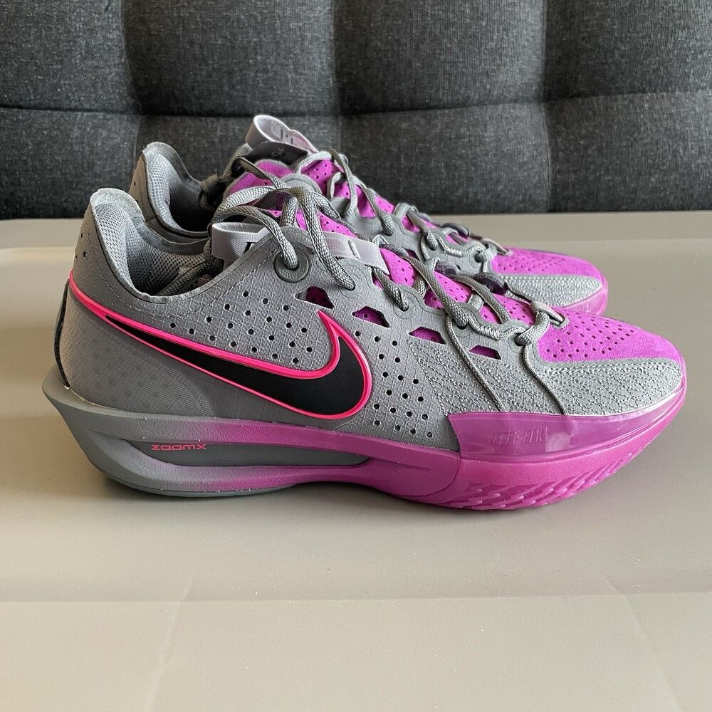 Size 8.5 Men’s Nike Air Zoom GT Cut 3 “Smoke Grey/ Hot Fuchsia” DV2913-006 New